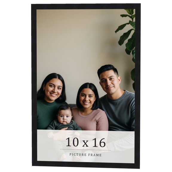 10x16 Frame Black Real Wood Picture Frame Width 0.75 inches | Interior Frame Depth 0.5 inches |
