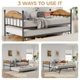 thumbnail image 4 of Kojooin Metal Twin Daybed with Pop-Up Trundle – Foldable Guest Sofa Bed Frame with Headboard, Heavy Duty Steel Slats Platform for Bedroom, Living Room, 4 of 9