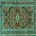 thumbnail image 1 of Ahgly Company Indoor Square Persian Turquoise Blue Traditional Area Rugs, 8' Square, 1 of 4