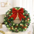 thumbnail image 2 of Christmas Wreath with Red Bow and Pinecone Front Door Lighted Wreath X-max Decorations 40/50/60cm Christmas Wreath, 2 of 4