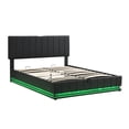thumbnail image 4 of Kidkapers Black Queen Lift-Up Storage Bed with Sockets and USB Ports - Upholstered Modern Smart Bed Frame, Hydraulic Storage System, 4 of 5