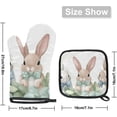thumbnail image 2 of Easter Cute Bunny Oven Mitts and Pot Holders Set of 2, Eucalyptus Leaf Heat Resistant Oven Mitts Kitchen Oven Glove for Cooking, Baking, 2 of 6