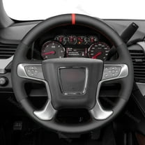 Mewant Car Steering Wheel Cover for GMC Sierra 3500 2015-2019 1500 Limited 2500 Black Hand Sewing