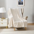 thumbnail image 3 of Mainstays Cream Stripe Faux Fur Throw, 50" x 60", Adult/Teen, 3 of 6