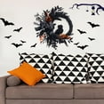 thumbnail image 5 of 20 In Halloween Wreath for Front Door, Black Halloween Owl Wreath with Natural Vines and Artificial Roses, Spooky Halloween Wreath with Light, Indoor Outdoor Halloween Props Decoration, 5 of 8