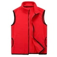 thumbnail image 2 of Idoravan Womens Winter Vest Plus Size Women's Fashion Casual Solid Color Pocket Style Fleece Warm Jacket Red XXXL, 2 of 8