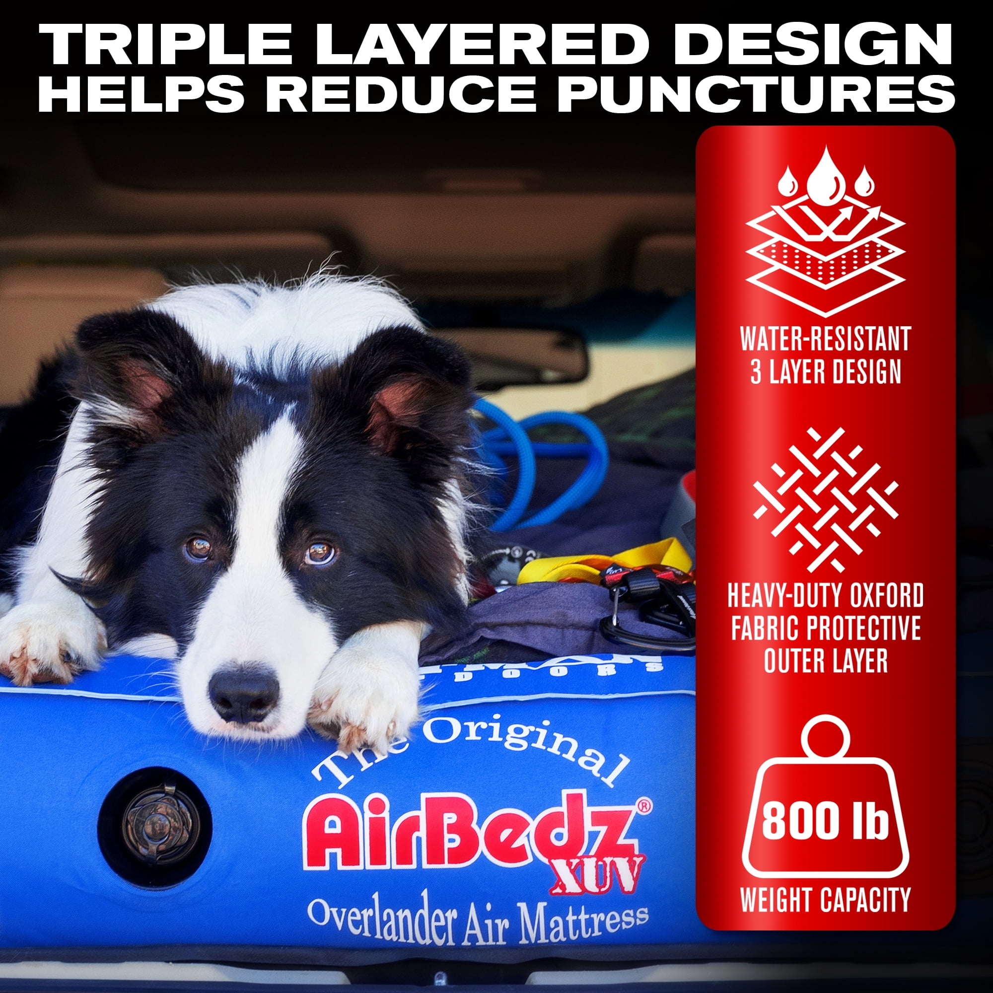 AirBedz PPI-BLU XUV by Pittman Outdoors Air Bed Mattress for Jeep, SUV & Crossovers with Rear Seats Down