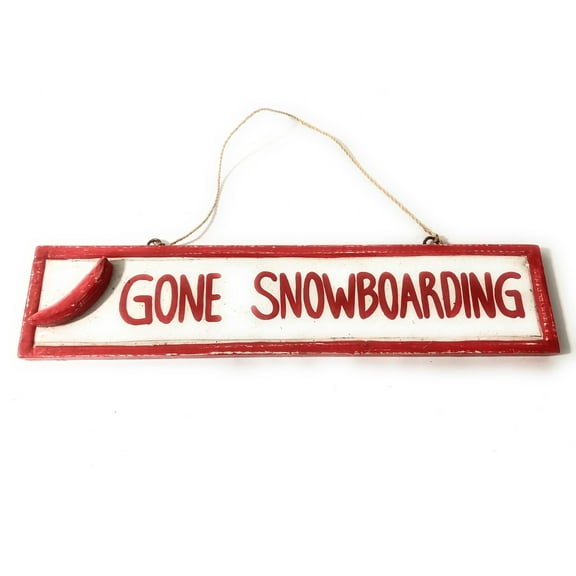 Gone Snowboarding 12" Sign - Rustic Coastal Decorative Blue | #Ort1703330r