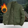 thumbnail image 4 of Jerdar Men's Fashion Fall and Winter Windproof and Waterproof Double-sided Wear Washed Cotton-padded Jacket with Long Sleeve Pocket Zipper Jacket Coat., 4 of 5