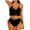 Black-1, variant on Women's Two Piece Swimsuit Ruffle High Waisted Bikini Sets Halter Bathing Suit with Drawstring Swimwear,Mint Green,L