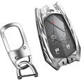 thumbnail image 1 of Zinc Alloy Key Fob Cover,Keychain,Full Protection Car Key Case for Cadillac ATS CTS CT6 SRX XTS XT4 XT5 Escalade Smart Remote Keyless Keyshell Accessories,Silver Color,For Cadillac A, 1 of 7