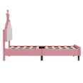 thumbnail image 3 of Euroco Lit Plateforme Rembourré Format Simple, Lit de Princesse en Cuir PU avec Couronne, 3 of 11
