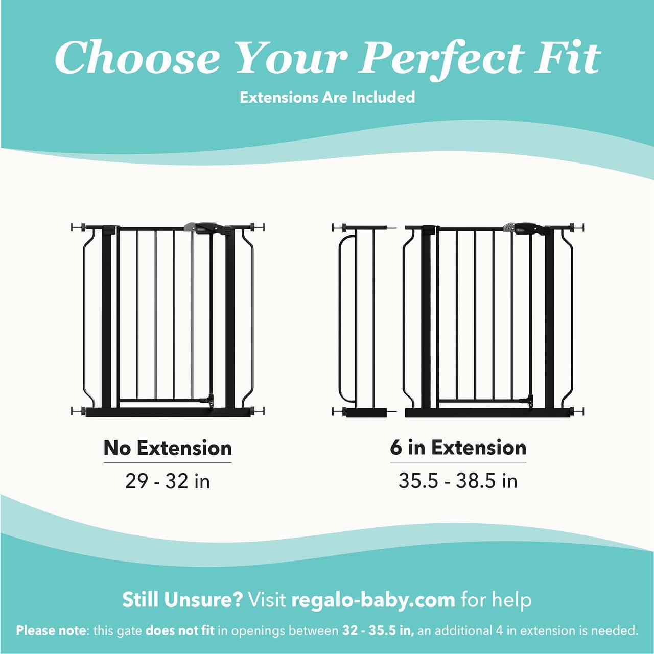 Regalo Easy Step Baby Safety Gate, Fits 29-38.5 Inches, Black photo 7
