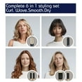 thumbnail image 3 of Professional Negative Ionic 6 IN 1 Hair Dryer Leafless  Hair Blow Dryer Brush Hot Air Comb Brush Curling irons Hair Curler, 3 of 5