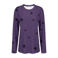 thumbnail image 5 of Quarter Length Sleeve Tops for Women, Comdrip Women's Fashion Printed T Shirt Casual V Neck Three Quarter Sleeve Top Womens 3/4 Sleeve T Shirts Purple 2XL, 5 of 9