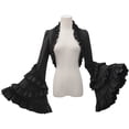 thumbnail image 4 of Fgnfyis Gothic Long Sleeve Top Womens Wraps Flounce Detachable Cape Elegant Dark Fashion Outfits Black, 4 of 7