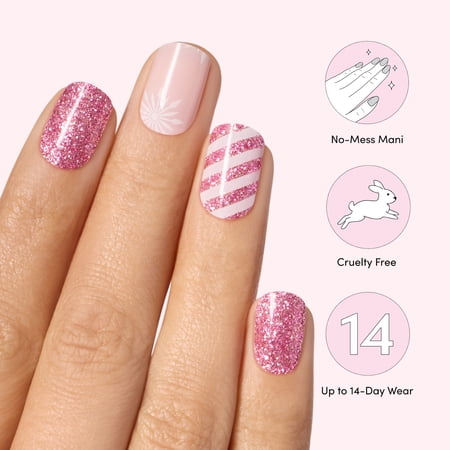 Dashing Diva GLAZE DESIGN, Semi-Cured Gel Nail Polish Stickers, A Rose Holiday, Includes 32 Strips