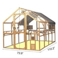 thumbnail image 5 of Syngar Orange Extra Large Wooden Cat House 110.2", Outdoor Luxury Cat Catio Enclosure for Multiple Pets, Weatherproof UV Proof Walk in Cat Run House with Bouncy Bridge, Platforms and Resting Houses, 5 of 9