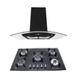 thumbnail image 1 of Combo Varese Parrilla Onix 5 Quemadores Cristal Negro y Campana CI-90-BLACK para Isla Supra VARESE, 1 of 5