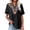 Black, variant on Shirts for Women Short Sleeved Summer Cotton and Linen Embroidered V Neck Artistic Loose Pullover T Shirt Breathable for Indoor Outdoor L Size Spring Summer Womens Tops