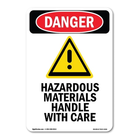 SignMission OS-DS-D-35-V-1316 OSHA Danger Sign - Hazardous Materials