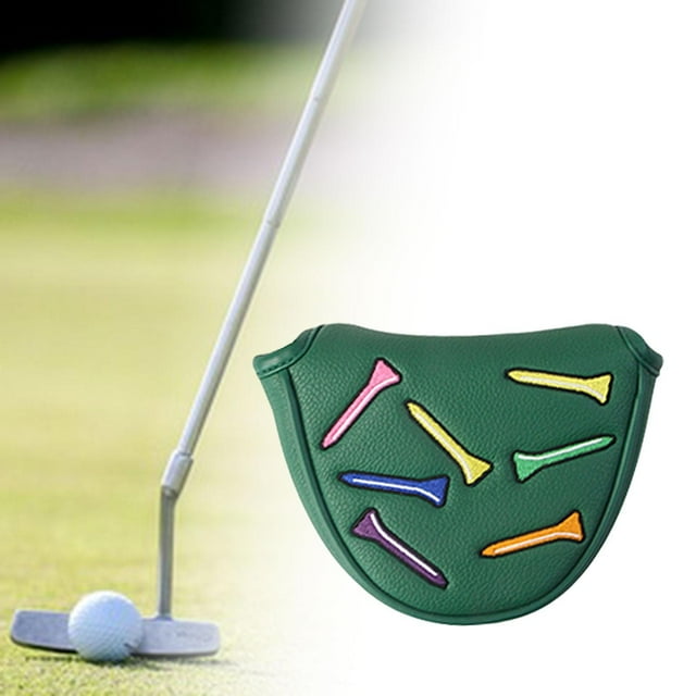 Funda para palo de golf con forma de mazo y putter Funda protectora para palos de golf Fácil de limpiar Elegante forro interior de felpa de cuero sint Semicírculo verde
