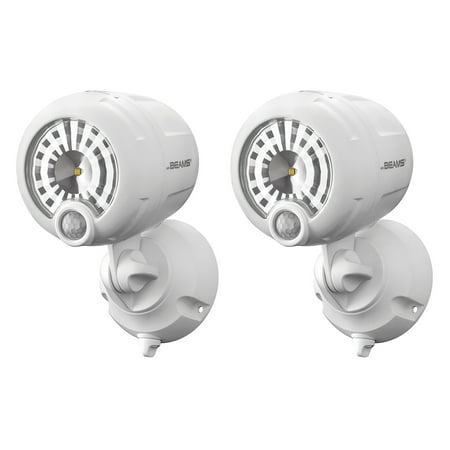 Wireless Outdoor Motion Sensor Spotlight - Mr. Beams 2 Pack White
