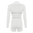 thumbnail image 4 of Gibobby Trajes de Entrenamiento para Mujer Traje de mujer simple casual básico corto ombligo cuello colgante yoga fitness traje casual 3 piezas primavera y ve(Gris,M), 4 of 5