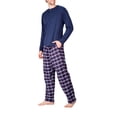 thumbnail image 3 of SLEEPHERO Men’s Pajama Set Flannel Pajamas For Men 2 Piece PJ Set with Plaid Pajama Pants and Long Sleeve Henley T-Shirt Sailor Navy and Americana Plaid XX-Large, 3 of 4
