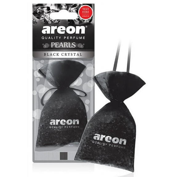 Areon Pearls Black Crystal Hanging Car Air Freshener, (3 Pack)