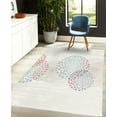 thumbnail image 4 of Abstract Decorative Rug, Modern and Cool Design Surreal Dots Like and Circled Design Art, Quality Carpet for Bedroom Dorm and Living Room, 6 Sizes, Pale Blue, by Ambesonne, 4 of 4