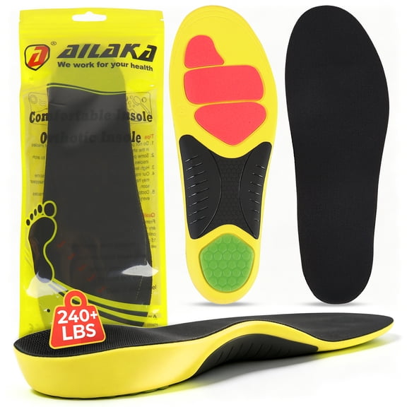 Ailaka Athletic Insoles for Basketball, Running & Gym, Cushioning Shoe Inserts with Anti-Slip Breathable, 1 Pair