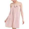 thumbnail image 1 of Bath Robe with Hair Dryer Hat Soft Microfiber Bath Towel Shower Robe Sauna/Pool/Beach Towel--, 1 of 4