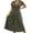 Army Green, variant on Women's V-Neck Twist Waist Short Sleeve A-Line Casual Midi Dresses for Women Work Office & Party Wear