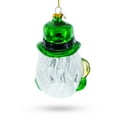 thumbnail image 3 of Irish Santa with Shamrock and Pipe Glass Christmas Ornament, 3 of 5