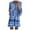 Blue, variant on TJAZFJPA Long Dresses Womens V-Neck Smock Dress Ladies Summer Holiday Swing Print Mini Dress Oversize Womens Dresses Party Sweatshirt Dress Women