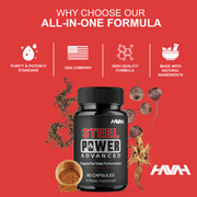 (5 Pack) Steel Power Advanced Wellness Supplement, SteelPower Maximum Strength (300 Capsules)
