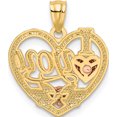 thumbnail image 4 of 14K Two-Tone With White Rhodium I Love You Heart Pendant (20 X 17) Made In United States k2589, 4 of 6