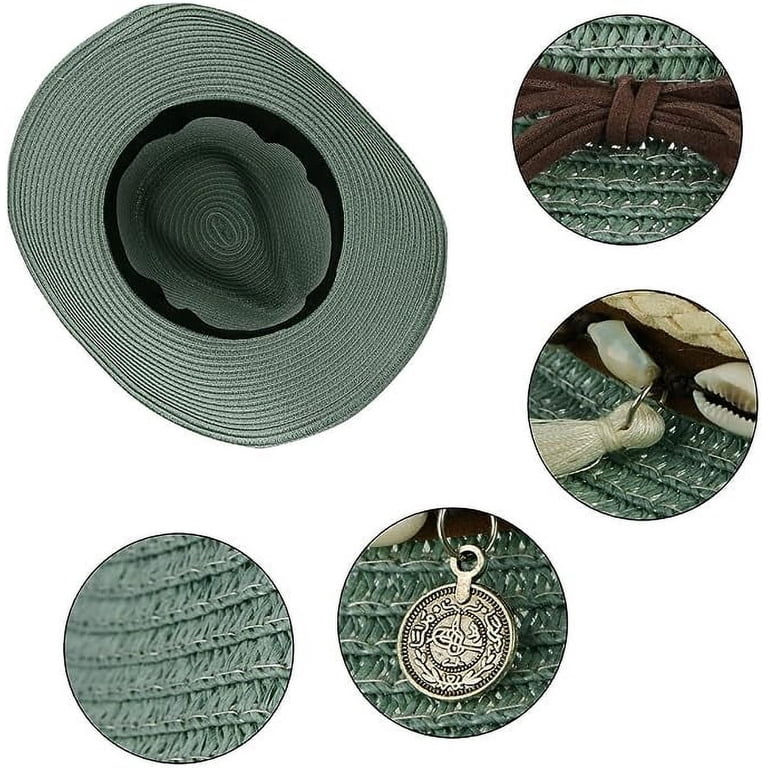 Straw Cowboy Hat for Women Men Girls Roll up Wide Brim  display picture 3