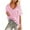 Pink 1, variant on JYnXIANTI Womens Tops Summer Clothes Short Sleeve V Neck Striped Shirts Casual Tunic Tee with Pocket Loose Fit Outfits