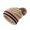 Beige, variant on SPRING PARK Womens Winter Striped Beanie Crossed Cap Chunky Cable Knit Pompom Soft Warm Hat