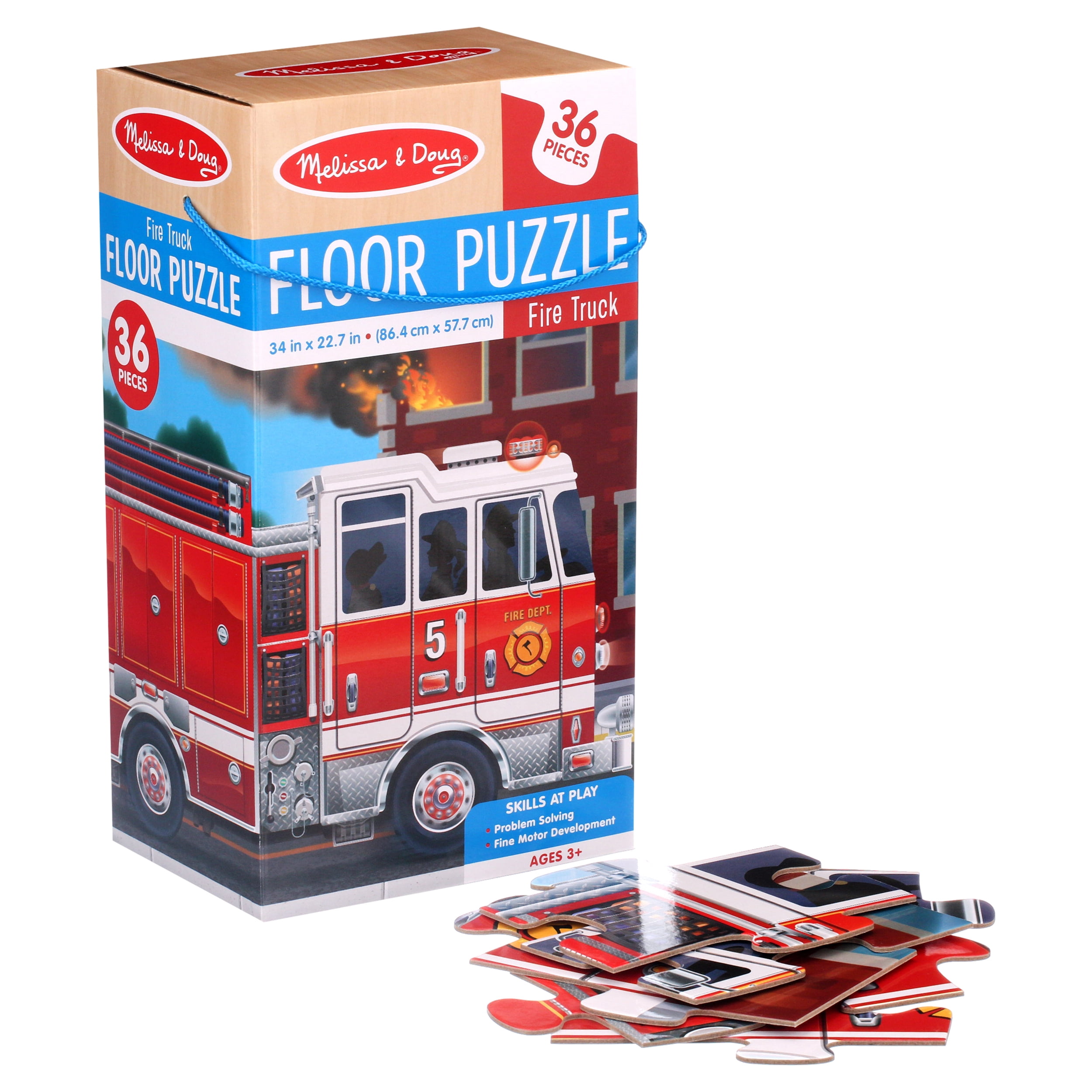 melissa & doug giant fire truck floor puzzle