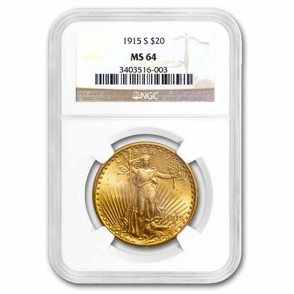 1915-S $20 St Gaudens Gold Double Eagle MS-64 NGC