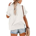 thumbnail image 4 of Innerwin Hauts Manches Courtes Chemises pour Femmes Vacances Boutonné Blouse Décontractée Blanc P, 4 of 7