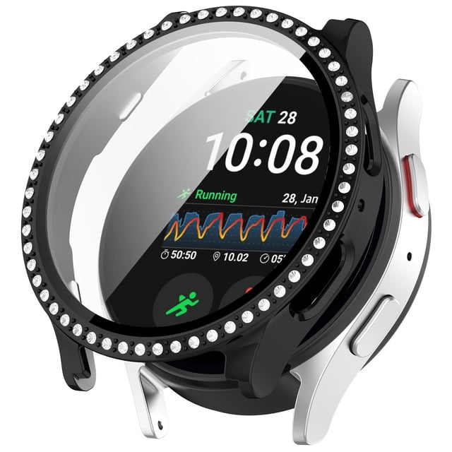 Glamorous Single Diamond Embedded Watch Case Cover for Smartwatch Luxury Style