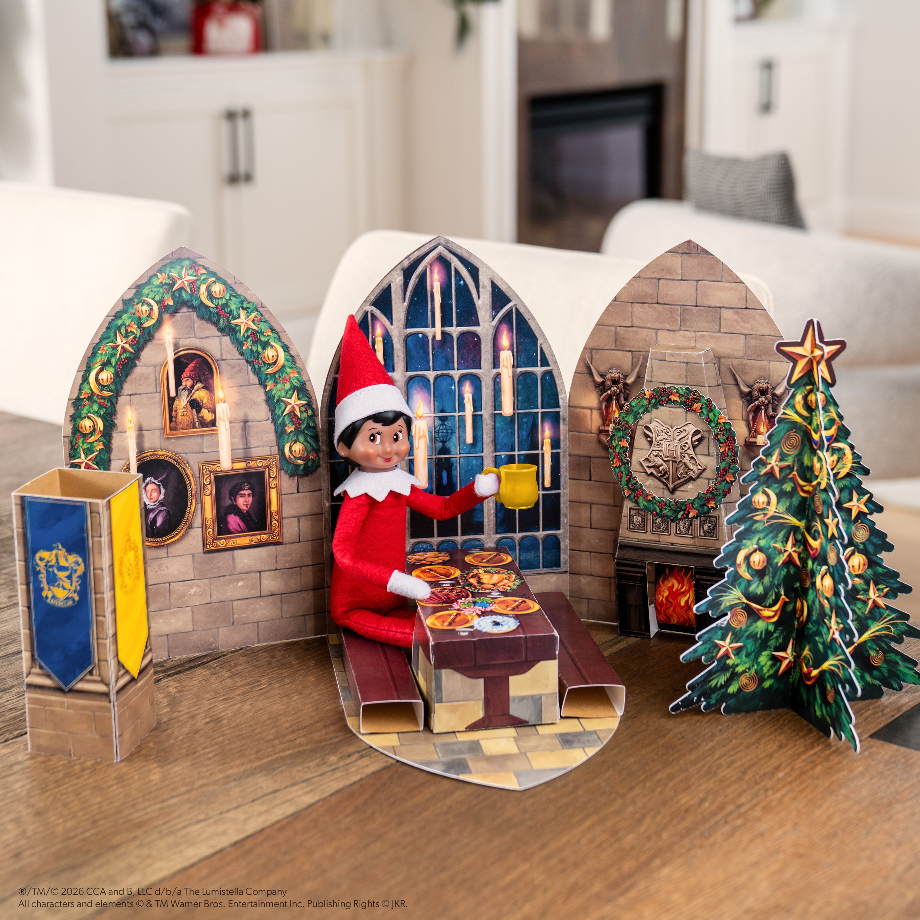 The Elf on the Shelf Harry Potter Hogwarts Great Hall Pop-Up Prop Set - Scout Elf Not Included