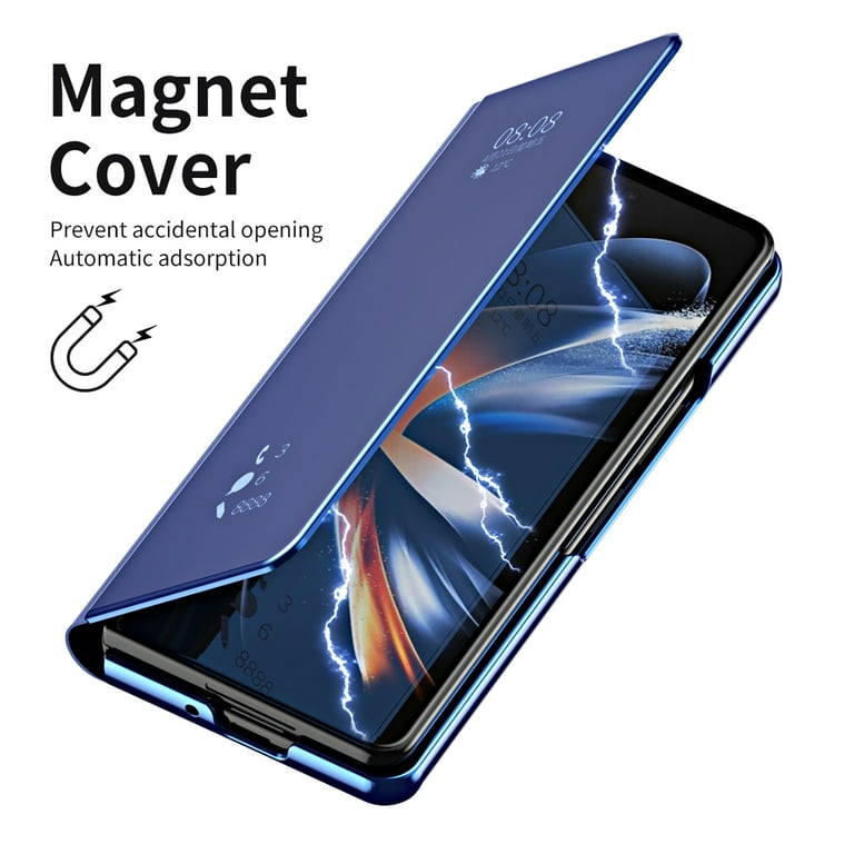 Compatible with Oppo Reno 10 Case Double-Sided Glass Mirror Guard Black,  Oppo Reno 10 Pro Phone Case Magnetic Adsorption Shockproof Protective  Luxury