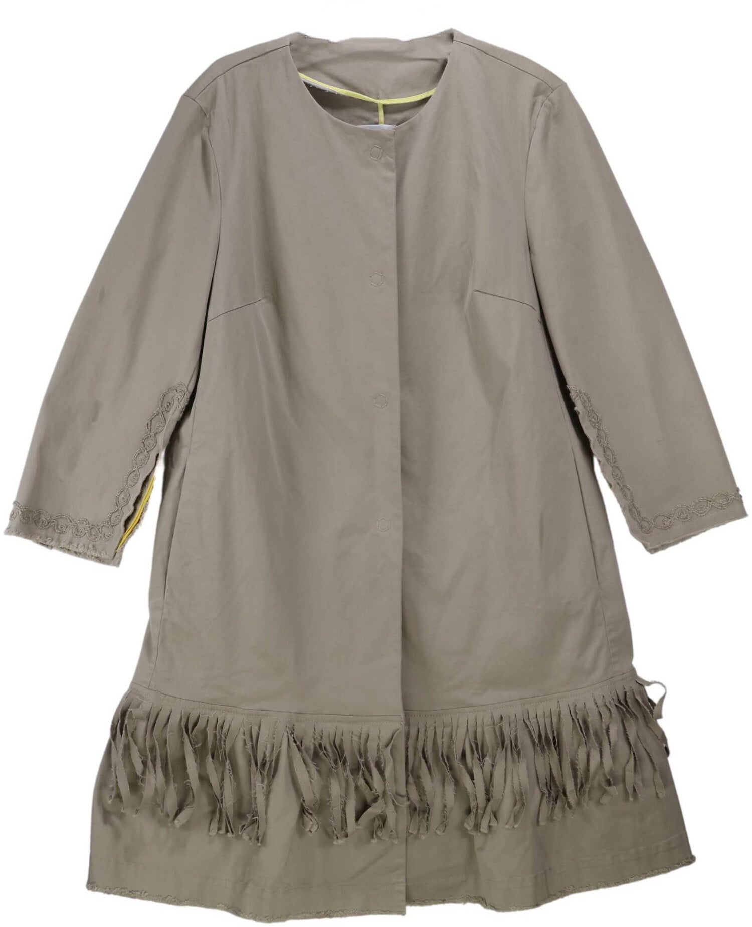 History Repeats Women's 483 Green Ht083 Fringe Tunic Bomber