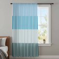 thumbnail image 4 of Colorful Stripe Sheer Curtains 84 Inches Long, Modern Teal Blue Green Vertical Striped Light Filering Curtains, Breathable Simi Curtain Privacy Drapes for Living Room Bedroom Window Treatment, 4 of 9