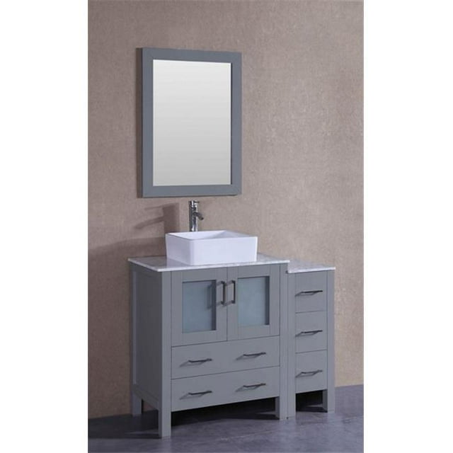 Mercury Import Group AGR130CBECM1S Ensemble de Coiffeuse Bosconi Simple 42 Pouces - Gris